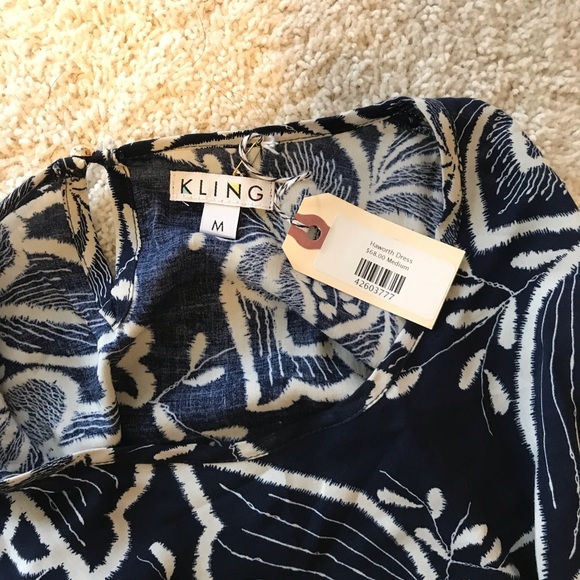 Navy Floral Dress by Kling - Picture 3 of 5